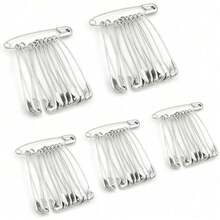 10pcs Fashion Safety Pins, Multi-Size Stainless Steel Straight Pins, High Toughness And Durable, Anti-Rebound Design, Clothing Anti-Exposure / Home / Sewing / Emergency Repair Universal Pins, Stainless Steel Straight Pins, Suitable For DIY Crafts, Sewing, First Aid Kit, Handmade Tools - Silver - View 10