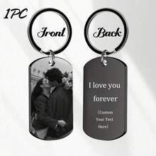 Custom Photo Keychain, Customizable Character Image Photo And Name Keychain, Keychain Decorative Pendant, Double-Sided Integrated Engraving, Lightweight Minimalist Keychain Key Ring, Unique Personalized Photo & Text Keychain, Stainless Steel Jewelry, Bag & Car Accessories Gift - Multicolor - View 3