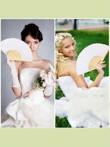 3/15/30pcs Elegant White Folding Fan Set, Includes Bows And Gift Bags, Bridal Bamboo Handheld Folding Fans, Bachelorette Party Wedding Bride Gift Decoration, Bridesmaid Bamboo Handheld Folding Fans, Bachelorette Party Photo Props, Bridesmaid Gifts And Wedding Decoration, Perfect Wedding Gift, Wedding Decoration, Very Suitable For Parties And Events, Perfect Summer Accessory, Women's Folding Fan - Multicolor - View 10