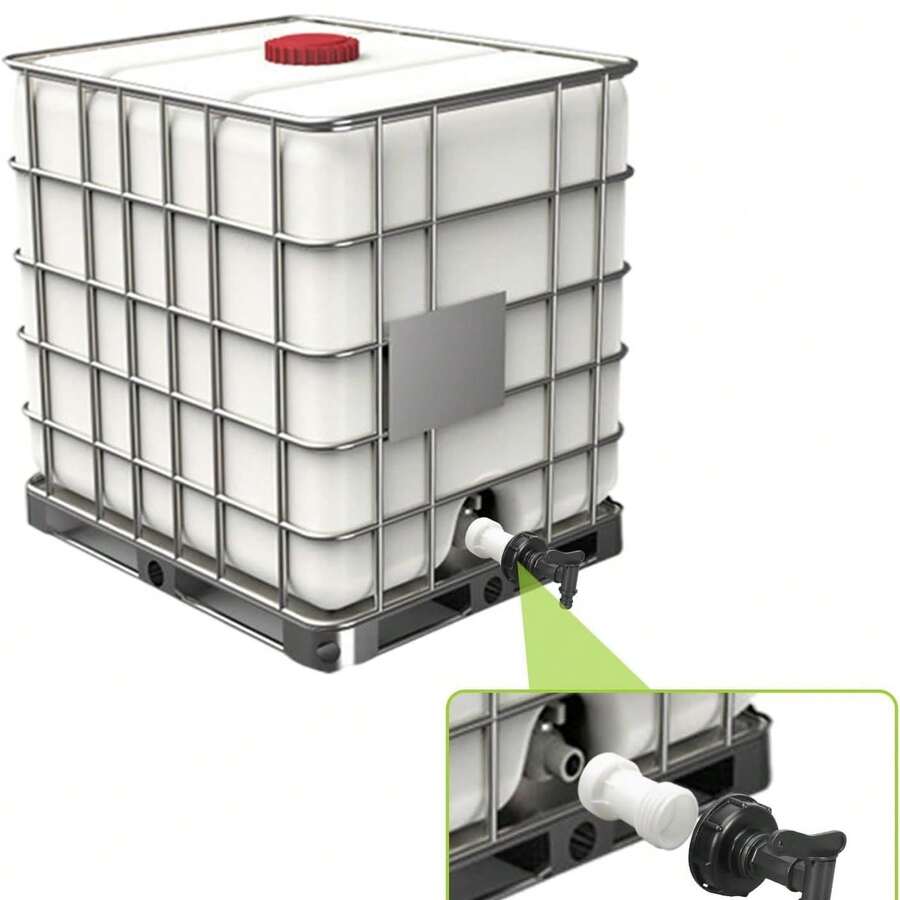 موصل تمديد IBC Tote، وصلة تمديد مخرج IBC Tote من البلاستيك الأبيض، موصل صمام كرة التصريف لحاوية IBC سعة 1000 لتر، ملحق صمام خزان تخزين المياه البلاستيكي - A - مشاهدة 1