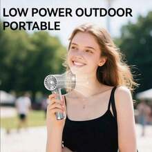 Easypie Selection Luxury Fully Rhinestone Portable Handheld Mini Fan, USB-C Rechargeable Turbo Fan, Adjustable Speed Quiet Fan, Summer Gift Box, 1800mAh - Multicolor - View 9