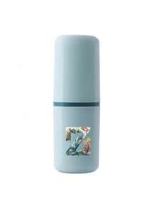Cartoon Ocean Letter Series Toothbrush Holder Case Bathroom Accessories Outdoor Travel Toothbrush Toothpaste Storage Box Letter Series Printed Dust-Proof Storage Box Travel Essential Back To School Supplies Vacation Camping Essential Vacation Mini Summer, Back To School Season, School Opening Gift, Travel Essential, Travel Must-Have - Multicolor - View 16