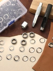100pcs Eyelet Tool Set With Washers, Metal Grommet Punch, Includes Puncher And Punch Head, Suitable For DIY Leather Craft Repair, Shoes, Bags, Clothing, Belts, Etc., 6/8/12mm - View 5