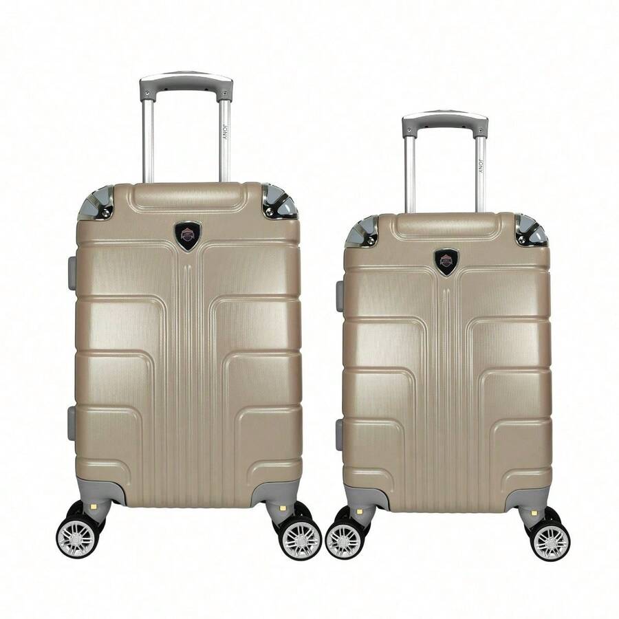 2-Piece Hard-Shell Suitcase Set, 20 And 18 Inches, Hand Luggage, 10KG And 8KG, Lightweight PC+ABS Material, 360° Detachable Wheels With Integrated Lock - Bronze - View 1