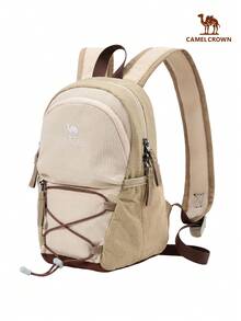 CAMEL CROWN Ransel Komuter Unisex, Ransel Perjalanan Ringan Kapasitas Kecil, Tas Sekolah Pelajar, Cocok untuk Aktivitas Luar Ruangan Mendaki dan Panjat Tebing - khaki muda - View 7