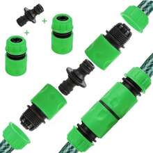 1/2" Quick Connect Garden Hose Connector Set, Plastic Flexible Hose Straight & Y-Shaped Tee Joint, Garden Irrigation Water Gun Spray Nozzle Complete Accessories - A - View 3