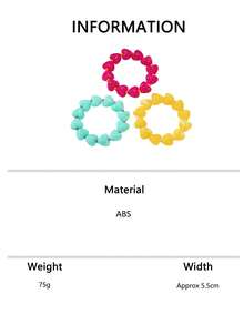 1pc/3pcs Dopamine Heart Resin Acrylic Bracelet, Sweet Beach Vacation Stackable Hand Jewelry - Beaded Bracelet - View 9