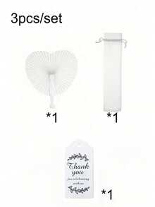 1/3/9/15/30pcs/Set, Elegant Heart-Shaped Folding Fan Set, Folding Fan With Gift Bag And Thank You Card Set, Thank You Card, Bridal Handheld Folding Fan, Bachelorette Party Wedding Bridal Shower Decoration, Bridesmaid Handheld Folding Fan, Heart-Shaped Folding Fan, Blank Paper Hand Fan With Plastic Handle, Stage Prop, DIY Painting, Birthday Wedding Party Decoration, Wedding Gift Set, Romantic Decoration, Multi-Piece Party Gift Pack - Multicolor - View 12