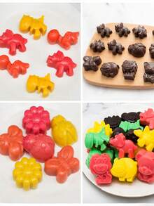 8-Cavity 2/3pcs Set Silicone Mold Animal Insect Dinosaur Multi-Style Creative Design Silicone High-Quality Kitchen Tool, Multi-Functional Heat-Resistant Non-Stick Easy-Release Easy-Clean Reusable Mold, Homemade Dessert Durable Kitchenware Suitable For Chocolate, Candy, Ice Cubes, Pudding And Cake Decoration Animal & Insect Shaped Baking Mold - 查看 5