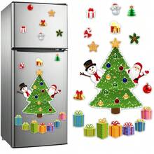 1pc Christmas Tree Snowman Magnetic Sticker, Christmas Fridge Magnet, Cabinet Door Decor Sticker, Christmas Tree Magnetic Sticker Santa Claus Magnetic Sticker, Holiday Decoration Magnetic Sticker, Magnetic Garage Door Sticker Holiday Party Car Magnetic Fridge Decoration Magnetic Sticker Waterproof, Holiday Decoration Party Atmosphere - View 10