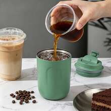 1個新款升級304不鏽鋼保溫/保冷杯，220ml便攜咖啡旅行杯，適用於戶外露營、旅行、健身、居家、辦公室、派對，適合飲用飲用水、牛奶、燕麥粥、茶、果汁、早餐、飲料，生日節日派對禮物，父親節禮物，母親節禮物 - 彩色 - 查看 7