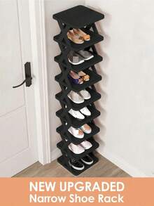 9/6/3 Tier Vertical Shoe Rack, Space-Saving, Narrow Shoe Rack, Small Shoe Rack, DIY Freestanding Shoe Storage Rack, Suitable For Entryway, Closet, Hallway, Easy To Assemble And Sturdy, Room Decor, Halloween Decor, Autumn Decor (Random Color) - Multicolor - View 2