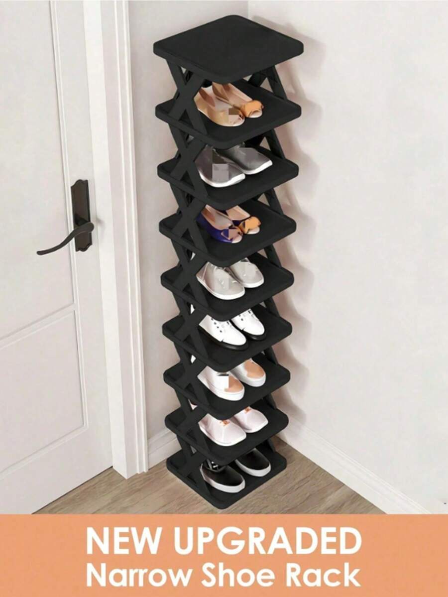 9/6/3 Tier Vertical Shoe Rack, Space-Saving, Narrow Shoe Rack, Small Shoe Rack, DIY Freestanding Shoe Storage Rack, Suitable For Entryway, Closet, Hallway, Easy To Assemble And Sturdy, Room Decor, Halloween Decor, Autumn Decor (Random Color)