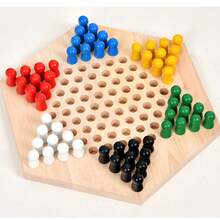 Wooden Checkers Game Board Children's Tabletop Game Educational Board Game Parent-Child Interactive Toy Children's Day Gift - Multicolor - View 8