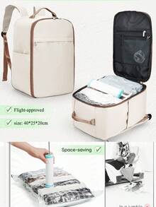Ryanair 機艙登機包－旅行後背包，符合 Ryanair 標準，尺寸 40x25x20 cm，可用作隨身後背包/機艙包/短途旅行後背包，可輕鬆放置於座位下方，可放入 14 吋筆電，輕量通勤與教室後背包，時尚學生筆電包，短途商務旅行行李包 - 彩色 - 查看 3