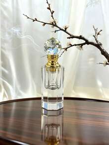 3ml Exquisite Vintage Style Transparent Geometric Pattern Enamel Decorated Dropper Bottle, Small Refillable Container, Portable Travel/Holiday Personal Care, Perfume And Essential Oil Dispenser Bottle, Perfect Gift For Girls (Bottle Only) - Clear - View 11