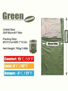 This Comfortable, Lightweight, And Portable Zippered Sleeping Bag Is Foldable And Easy To Carry; It Is Essential Camping Gear For Backpackers And Hiking Enthusiasts, Perfect For Outdoor Activities In Summer. - Multicolor - View 13