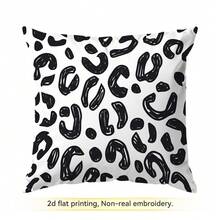 4pcs/1pc Black & White Animal Texture Pattern Pillow Covers, Single-Sided Printed Pillow Covers, Suitable For Living Room, Bedroom, Home Decor, All-Season Pillow Covers - Multicolor - View 16