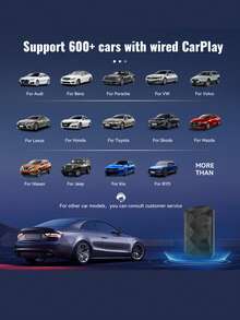 XUDA New Android 14 Wireless CarPlay And Android Auto 3-In-1 Smart Box Quad-Core 2GB RAM+16GB ROM/4GB RAM+32GB ROM Plug And Play Built-In App Support 98% Of Original Wired CarPlay Or Wired Android Auto Cars - Bright Black - View 9