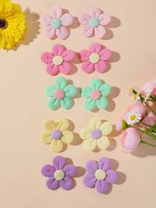 20pcs Girls Multi-Color Artificial Flower Hair Clips Alligator Hair Clips Women Side-Swept Hair Clips Simple Bangs Clips Sweet Versatile Non-Damaging Hair Accessories Suitable For Daily Use And Gifts - Multicolor - View 4