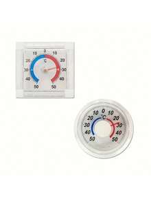 Self-Adhesive Round & Square High-Precision Thermometer, Premium Indoor/Outdoor Temperature & Humidity Gauge, Suitable For Windows, Interior/Exterior Walls, Greenhouse, Garden, Home, Monitoring Seasonal & Temperature Changes - White - View 6