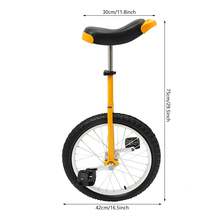Futchoy Adjustable Exercise Unicycle 17.72in Outdoor Unicycle Yellow One Wheel Bike - Yellow - View 2