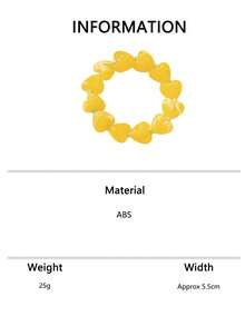 1pc/3pcs Dopamine Heart Resin Acrylic Bracelet, Sweet Beach Vacation Stackable Hand Jewelry - Beaded Bracelet - View 6