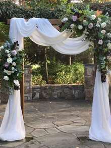 1/2pcs Arch-Shaped Drape Fabric Half Panel 4.4 Yards Sheer Backdrop Curtain, Suitable For Party, Ceiling, Wedding Arch, Reception, Christmas And Other Decorations - Multicolor - View 5