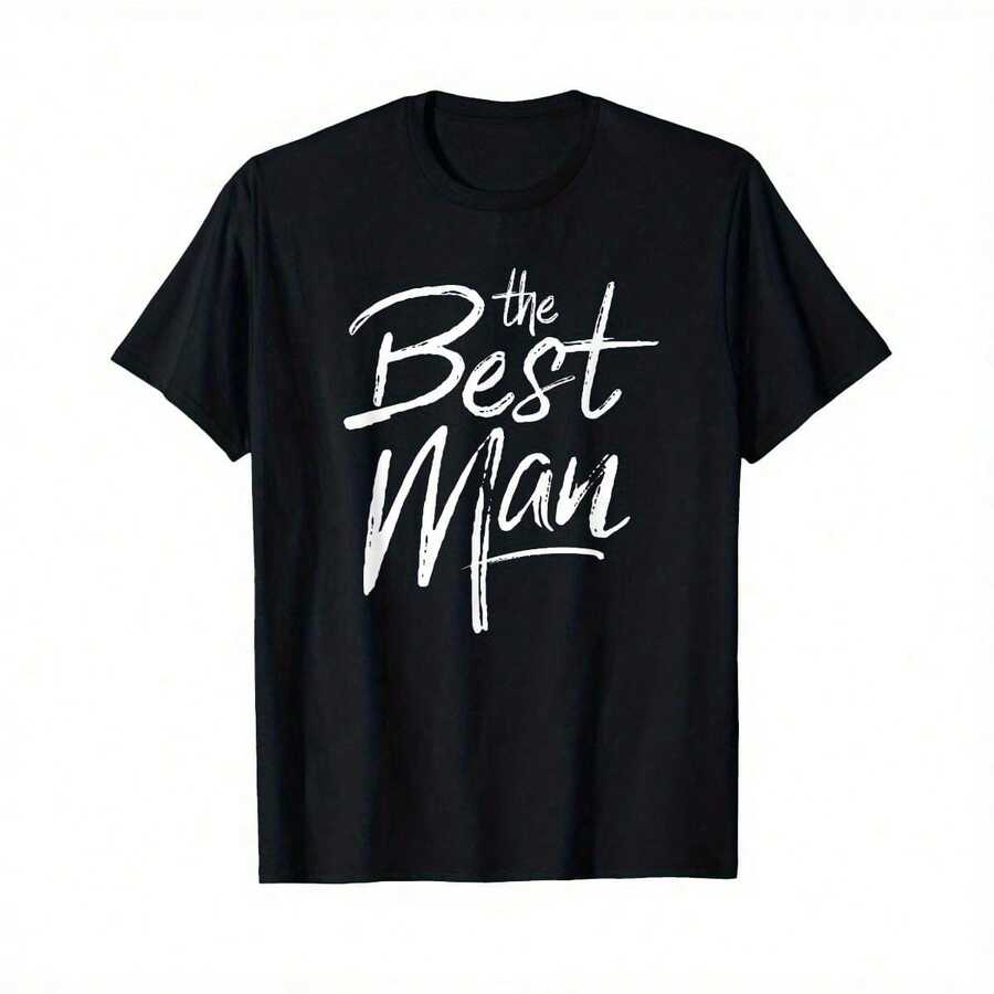 Latest Design T-Shirt For The Best Man And The Wedding Party - Black - View 1