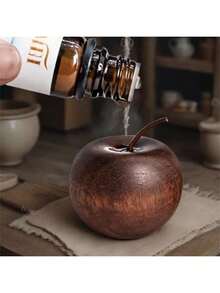 Natural Wood Aromatherapy Diffuser - Apple Shaped Essential Oil Diffuser, Elegant Brown Wood Grain, No Open Flame, Automatic Diffusion System, Suitable For Home, Car, Office (Compatible With Essential Oils, No Heating/No Open Flame) - Suitable For Bedroom - / - View 10