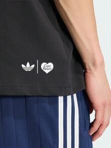 Adidas Originals Women's BIG CB OS TEE Short Sleeve Knit Collarless T-Shirt TIA4539 - Coal Black - View 4