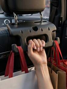 1pc Car Seat Armrest Headrest Hanging Hook, Plastic Multi-Function Hook For Hanging Storage, Car Seat Back Organizer Hook Pendant - Black - View 8