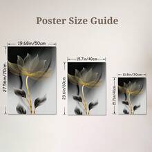 3pcs Set Unframed Modern Luxury Floral Canvas Prints, Abstract Botanical Wall Art For Living Room, Minimalist Aesthetic Flower Posters For Bedroom, Unframed Rolled Canvas Painting (No Frame Included) - A - View 3