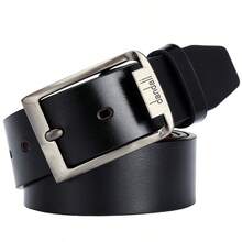 Handmade Men's Belt, Casual Daily Jeans Pin Buckle Leather Belt, Classic Fashion Alloy Buckle Design, Suitable For Work, Business And Travel, 3.7cm Wide (Available In Extra Large And Extra Long) - Multicolor - View 17