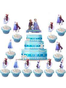 Adornos para Tarta de Cumpleaños con Tema de Hielo & Nieve, Decoraciones para Fiesta de Cumpleaños en Casa, Decoración DIY para Tarta de Cumpleaños & Fiesta Festiva, Para Niños - Ver 11