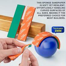 3pcs 400 Grit 1000 Grit 2000 Grit Model Making Sandpaper Sponge, 3mm Thick Model Tool Manual Sanding Block, Dry And Wet Use, Reusable - A - View 7