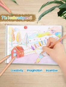 15/20/30pcs Bulk 7-In-1 Rainbow Colored Pencils, Vibrant Tones, Suitable For Easter Baskets, Party Favors, Classroom Rewards, Candy Bags, Coloring, Crafts, Teacher Gifts And Party Decorations - Colored Pencils - View 6