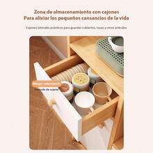 Kitchen Storage Cabinet, Kitchen Organizer Sideboard With Drawer And Doors - Multicolor - View 6