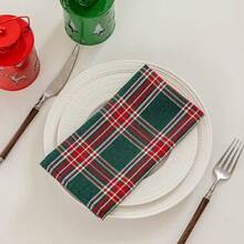 12 Christmas Tartan Plaid Cloth Napkins - Perfect For Holiday Lunches, Brunches, And Dinner Parties, Reusable, And Washable - Size 17X17 In Red And Green - Green Plaid - View 7