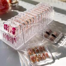 24pcs Transparent Nail Art Storage Box, Plastic False Nail Display With Safety Lock Lid, Stackable Nail Organizer Press-On Nails, Acrylic Nail Tips, Nail Decorations And Salon Accessories, Great Women, Holidays - Clear - View 6