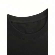 Camiseta de mujer de cuello redondo y manga corta con estampado gráfico de Un globo de corazón rojo - [Negro] - Ver 3