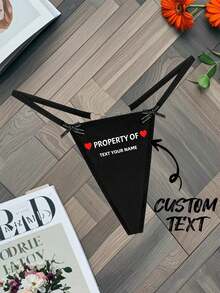Personalized Face & Letter Black Panties | Custom Photo Pattern Underwear | Funny Thanksgiving Christmas Gift For Her, Wife, Girlfriend - Black - View 1