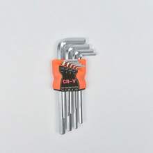 Set di 9 chiavi esagonali a testa piatta in CR-V - Chiavi Allen a forma di L extra-lunghe per riparazioni domestiche, manutenzione di biciclette e macchinari, kit di attrezzi esagonali multi-misura - Set di nove chiavi esagonali - Visualizzare 7