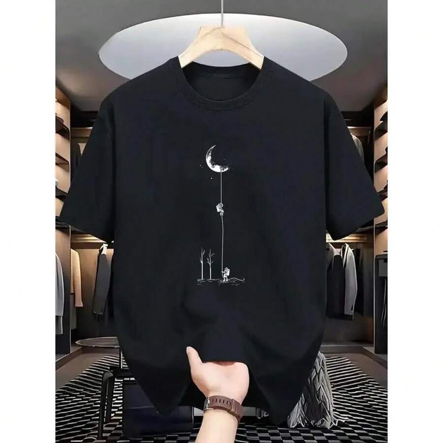 Men's Lunar Vest - Comfortable And Stretchy, Perfect For Summer Outdoor Activities | Casual Urban Crew Neck T-Shirt In Black, Burgundy, Dark Green, Blue, Gray - 黑色 - 查看 1