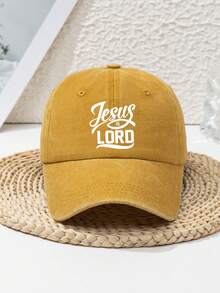 1件女款 Jesus Is LORD 字母印花做舊時尚沙灘旅行可調節軟頂棒球帽 - A - 查看 21