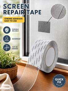 Silver Gray Weatherproof Fiberglass Screen Door Repair Adhesive Tape Professional High Strength Mesh Net Roll Universal Grid Sticker For Summer Fresh Air Ventilation Hole Damage Fix Pool Lanai Balcony Pet Scratch,Net Curtains For Windows - Multicolor - View 4