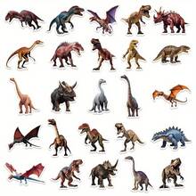 50pcs Vintage Dinosaur Stickers For Adults - Cute Dinosaur Doodle Art, Featuring Stegosaurus, Triceratops, Brachiosaurus Patterns, Suitable For DIY Crafts, Laptop, Skateboard, Luggage, Party Decoration School Supplies - A - View 6