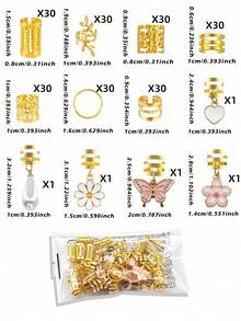 45个合金雏菊发夹，Y2K朋克嘻哈装饰发夹，礼品派对日常发饰 - 金色 - 查看 10