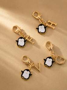Customizable Cute Penguin Keychain, Fashionable & Versatile, Adorable For Daily Use, Penguin Key Chain Gift For Girls - Lobster With Penguin - View 3
