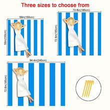1pc Blue Striped Pattern Beach Mat, Extra Large Beach Mat, Lightweight And Durable. Perfect For Travel, Camping And Picnic. Adult Extra Large Size. Perfect For Beach And Outdoor Adventure (Not A Beach Towel) - Multicolor - View 4